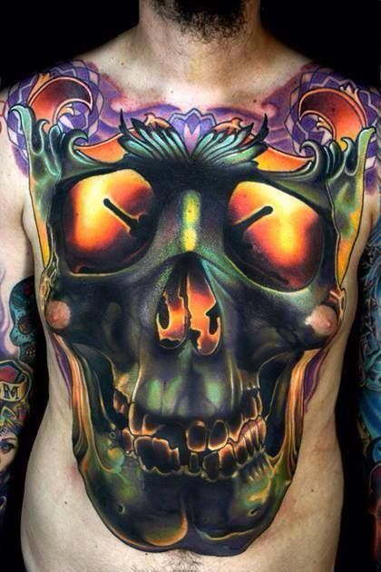 tatuaże kolorowe czaszki