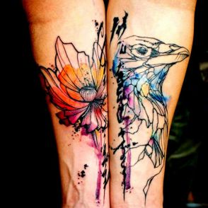 artystyczne tatuaże ptaki